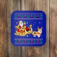 Welsh Corgi Santa Xmas Light Funny Dog Christmas Pajama Cute Gift Coaster thumb 0