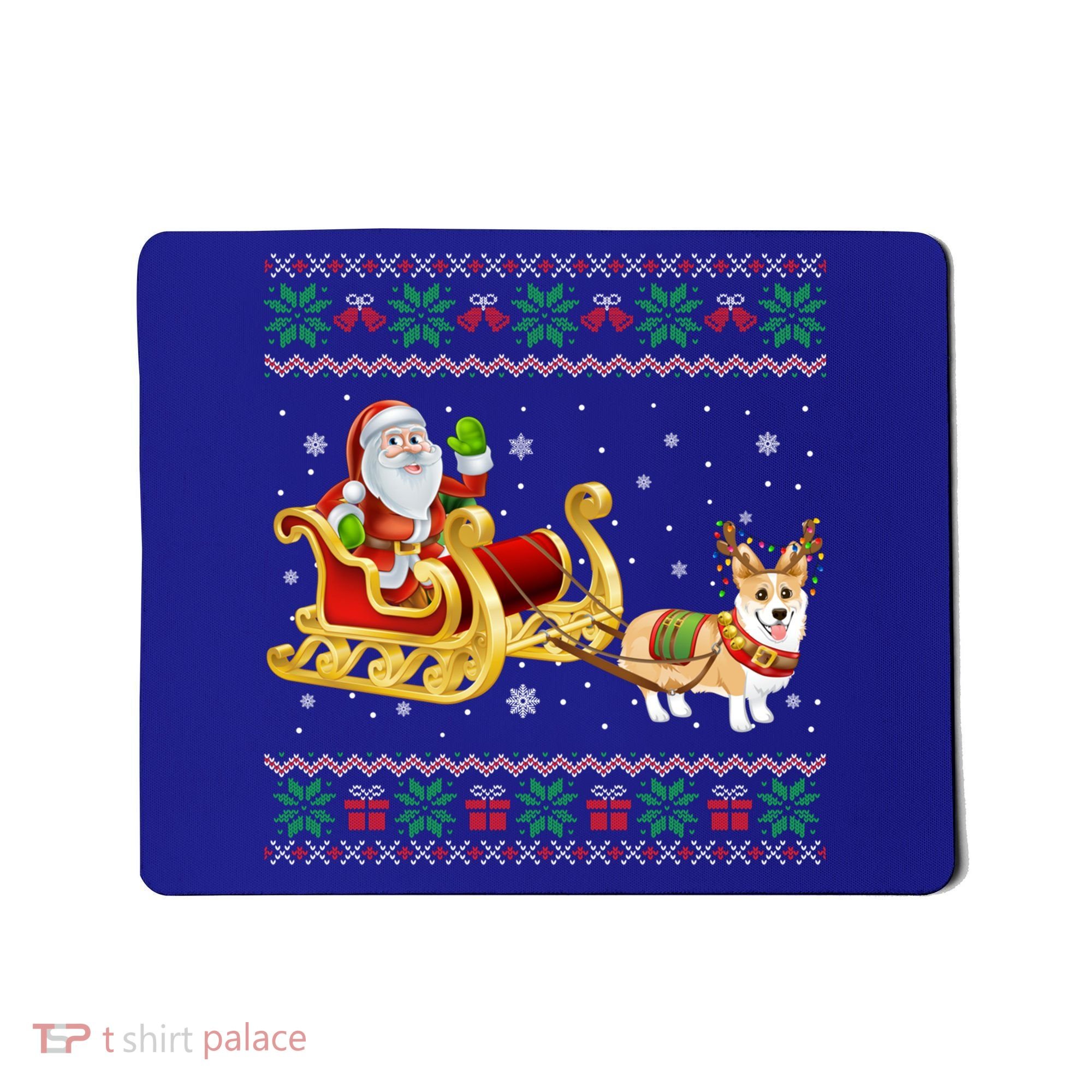 Welsh Corgi Santa Xmas Light Funny Dog Christmas Pajama Cute Gift Mousepad