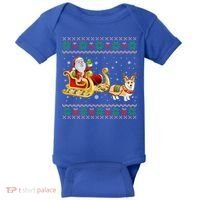 Welsh Corgi Santa Xmas Light Funny Dog Christmas Pajama Cute Gift Baby Bodysuit thumb 0