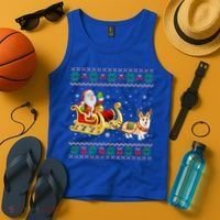 Welsh Corgi Santa Xmas Light Funny Dog Christmas Pajama Cute Gift Tank Top thumb 4