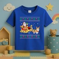 Welsh Corgi Santa Xmas Light Funny Dog Christmas Pajama Cute Gift Toddler T-Shirt thumb 3