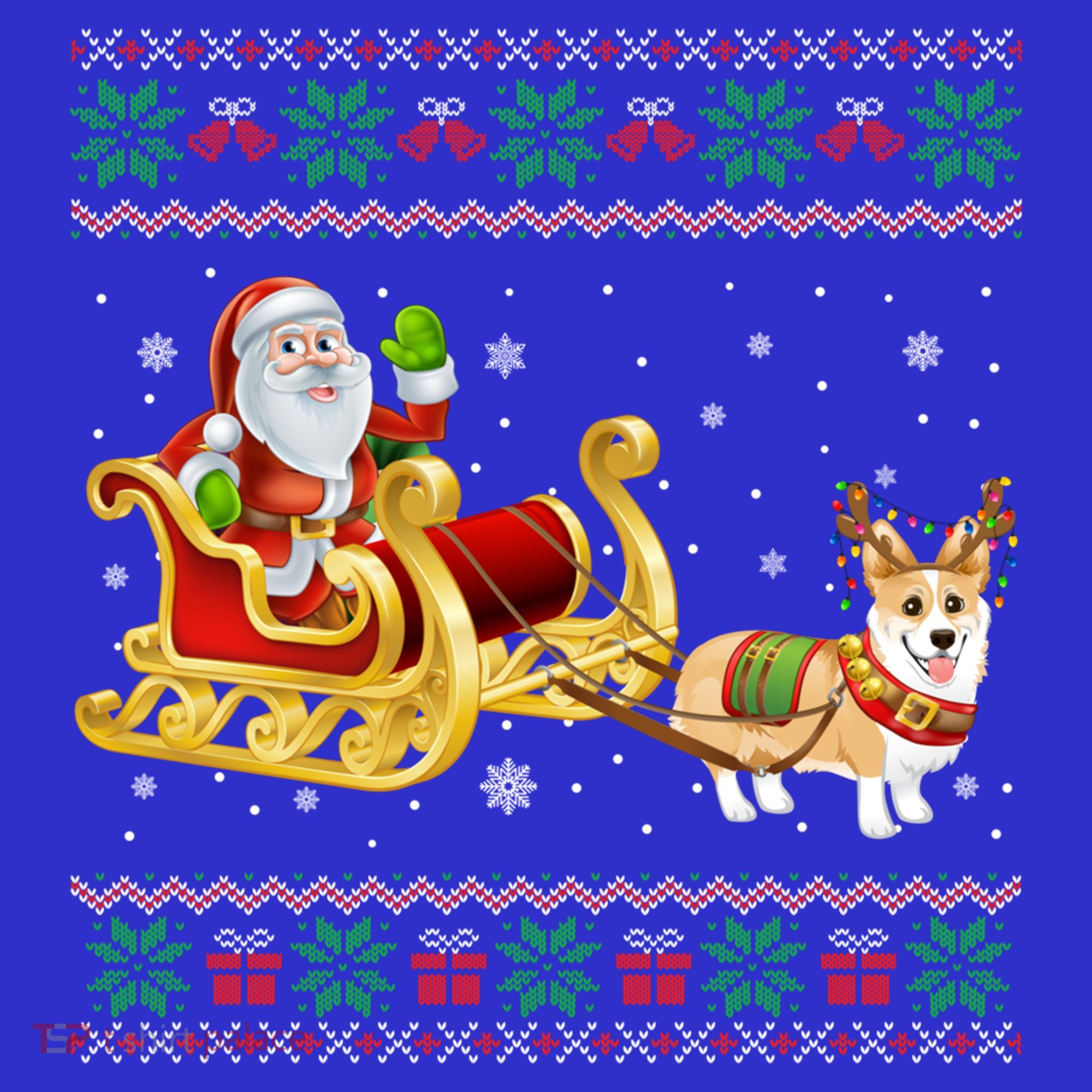 Welsh Corgi Santa Xmas Light Funny Dog Christmas Pajama Cute Gift Visor