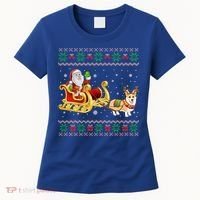 Welsh Corgi Santa Xmas Light Funny Dog Christmas Pajama Cute Gift Women's T-Shirt thumb 0