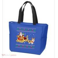 Welsh Corgi Santa Xmas Light Funny Dog Christmas Pajama Cute Gift Tote Bag thumb 3