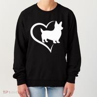 Welsh Corgi Silhouette Heart Love Dog Cute Gift Women's Sweatshirt thumb 0