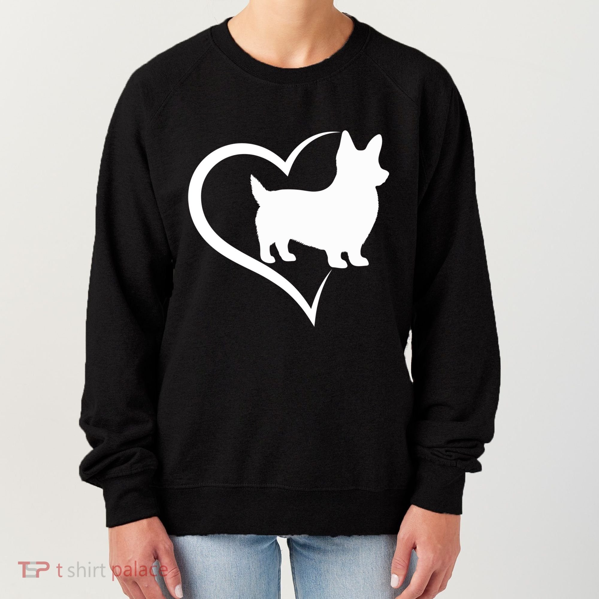 Welsh Corgi Silhouette Heart Love Dog Cute Gift Women's Sweatshirt