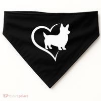 Welsh Corgi Silhouette Heart Love Dog Cute Gift USA-Made Doggie Bandana thumb 0