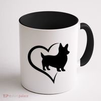 Welsh Corgi Silhouette Heart Love Dog Cute Gift Coffee Mug thumb 1