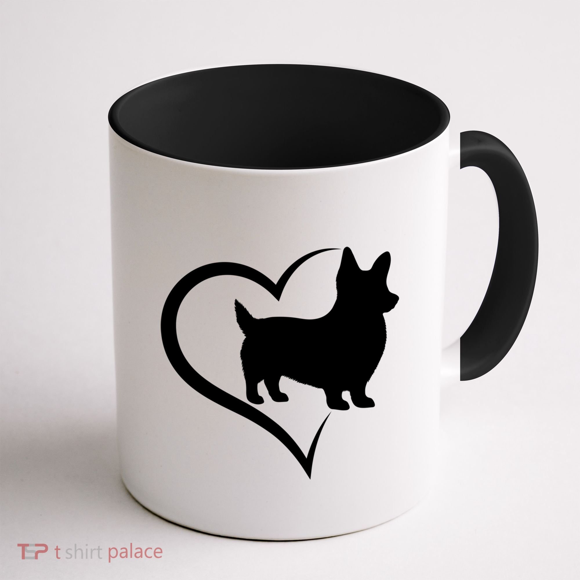 Welsh Corgi Silhouette Heart Love Dog Cute Gift Coffee Mug