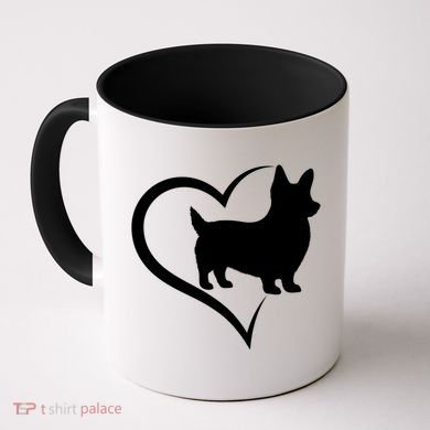 Welsh Corgi Silhouette Heart Love Dog Cute Gift Coffee Mug