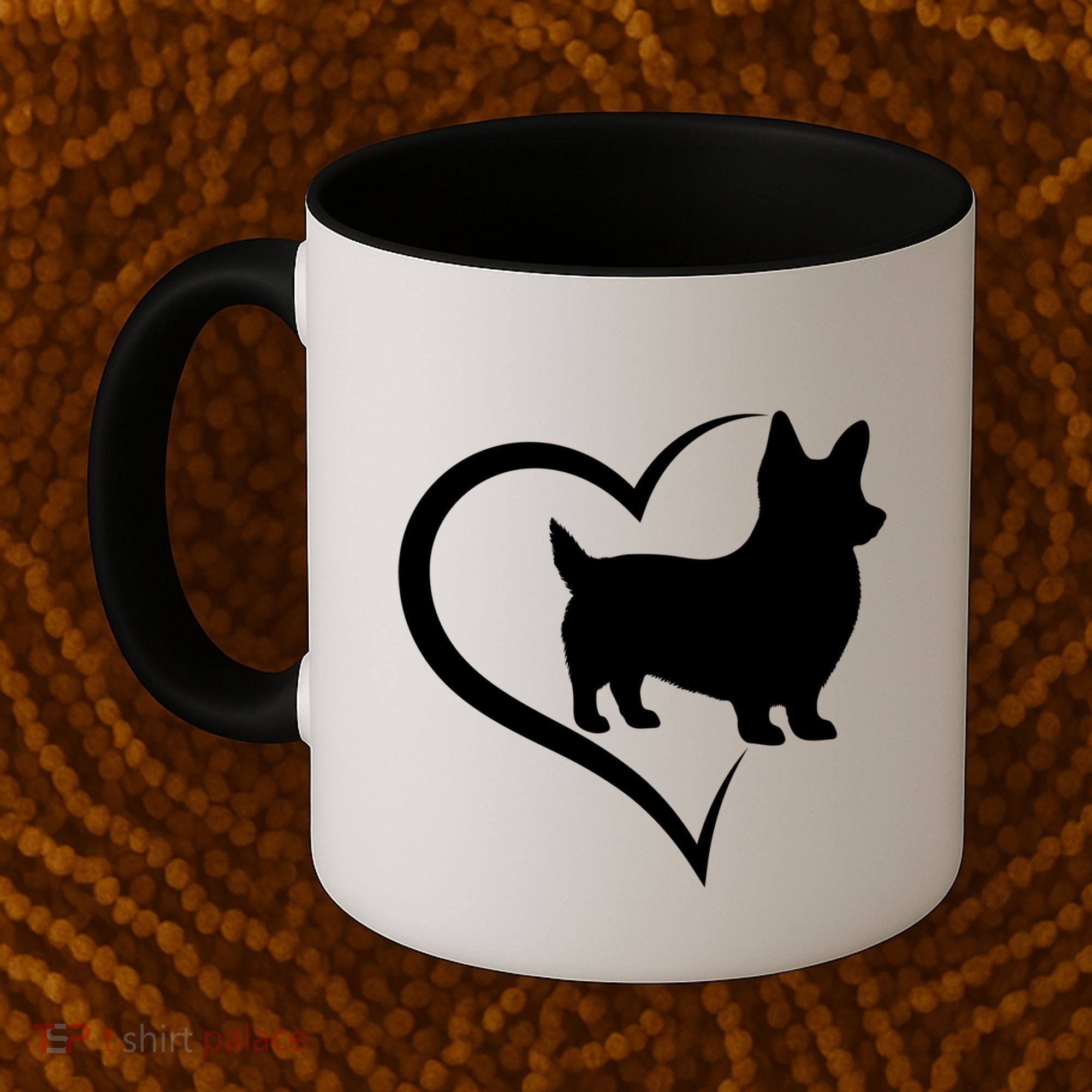 Welsh Corgi Silhouette Heart Love Dog Cute Gift Coffee Mug