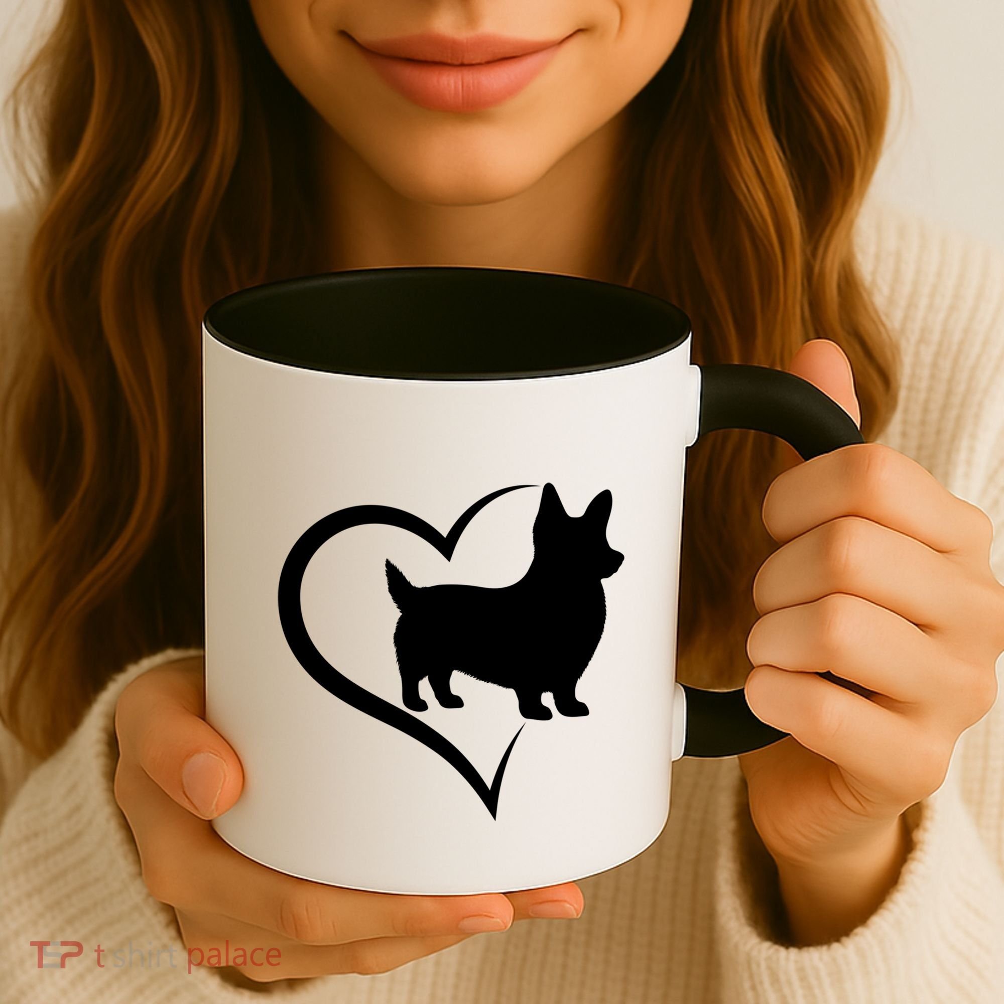 Welsh Corgi Silhouette Heart Love Dog Cute Gift Coffee Mug