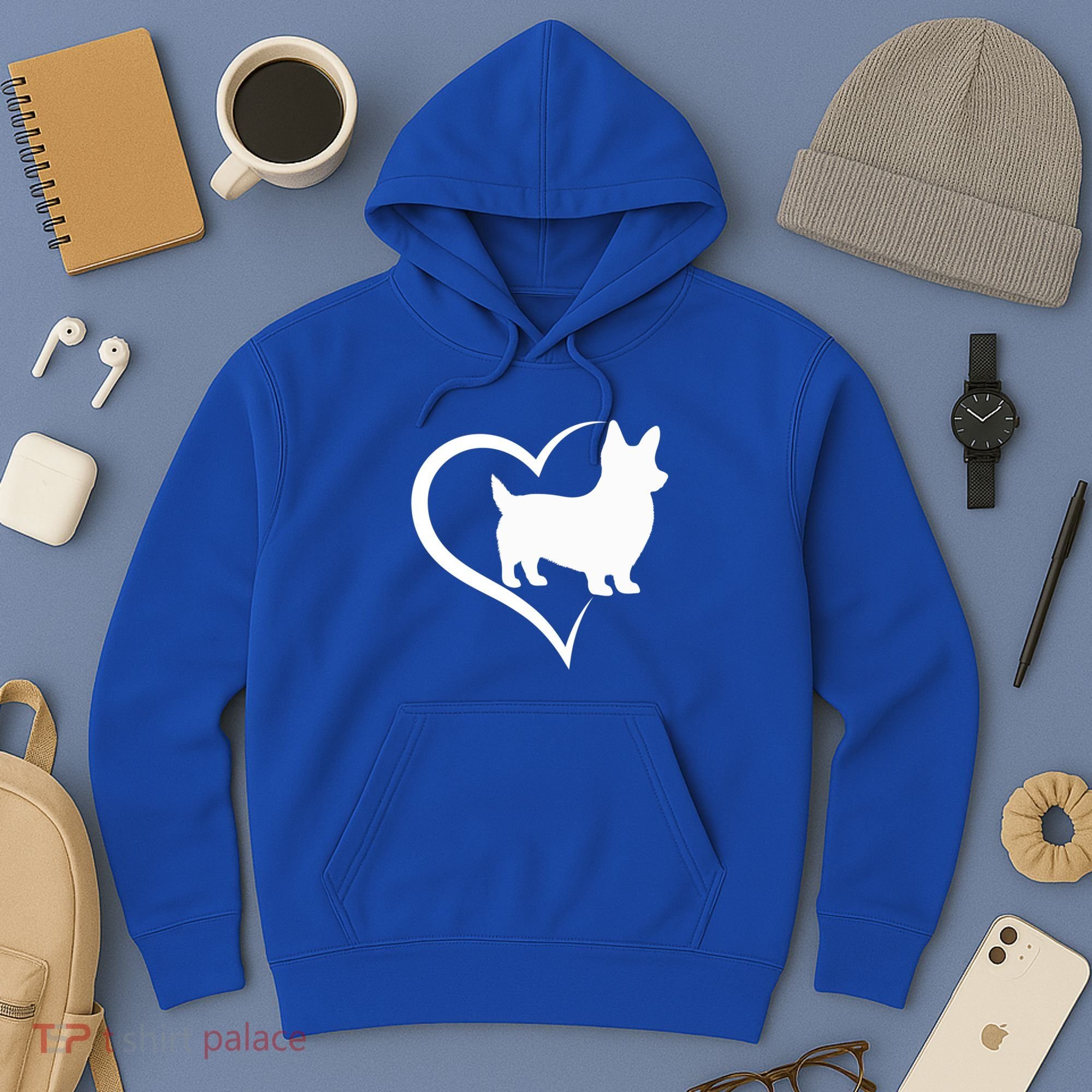 Welsh Corgi Silhouette Heart Love Dog Cute Gift Hoodie