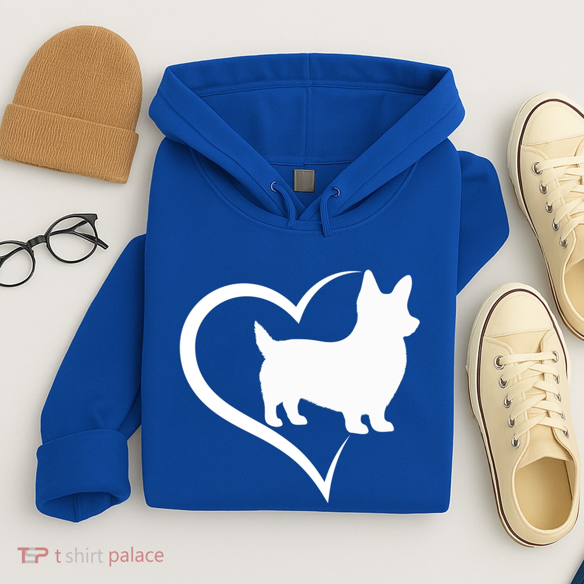 Welsh Corgi Silhouette Heart Love Dog Cute Gift Hoodie