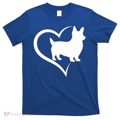 Welsh Corgi Silhouette Heart Love Dog Cute Gift T-Shirt