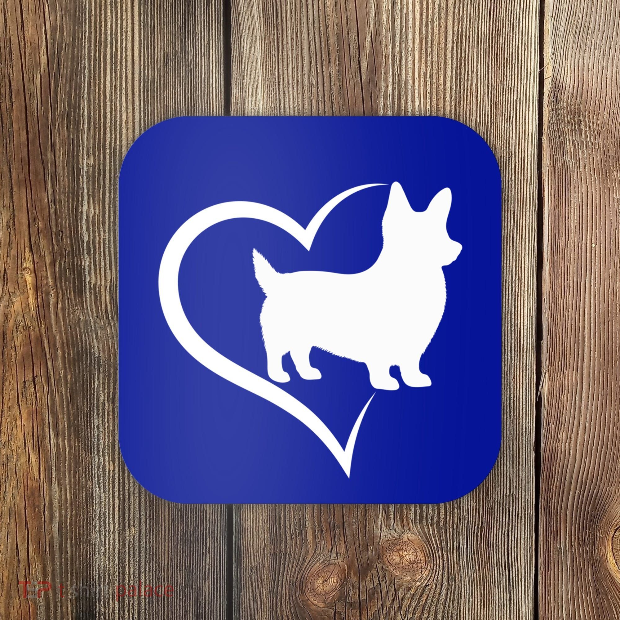 Welsh Corgi Silhouette Heart Love Dog Cute Gift Coaster