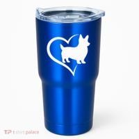 Welsh Corgi Silhouette Heart Love Dog Cute Gift Tumbler thumb 0