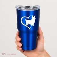 Welsh Corgi Silhouette Heart Love Dog Cute Gift Tumbler thumb 2