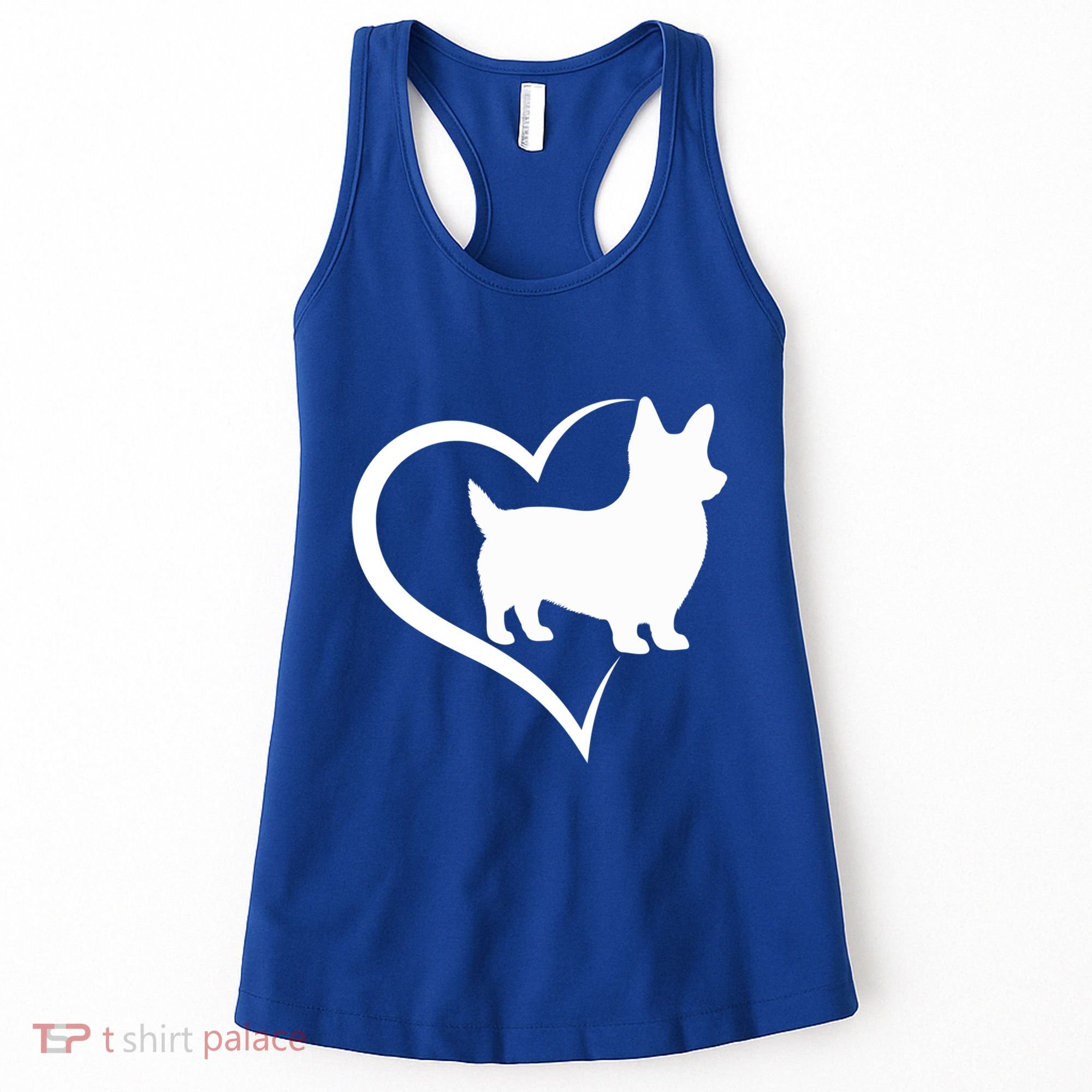 Welsh Corgi Silhouette Heart Love Dog Cute Gift Women's Tank Top