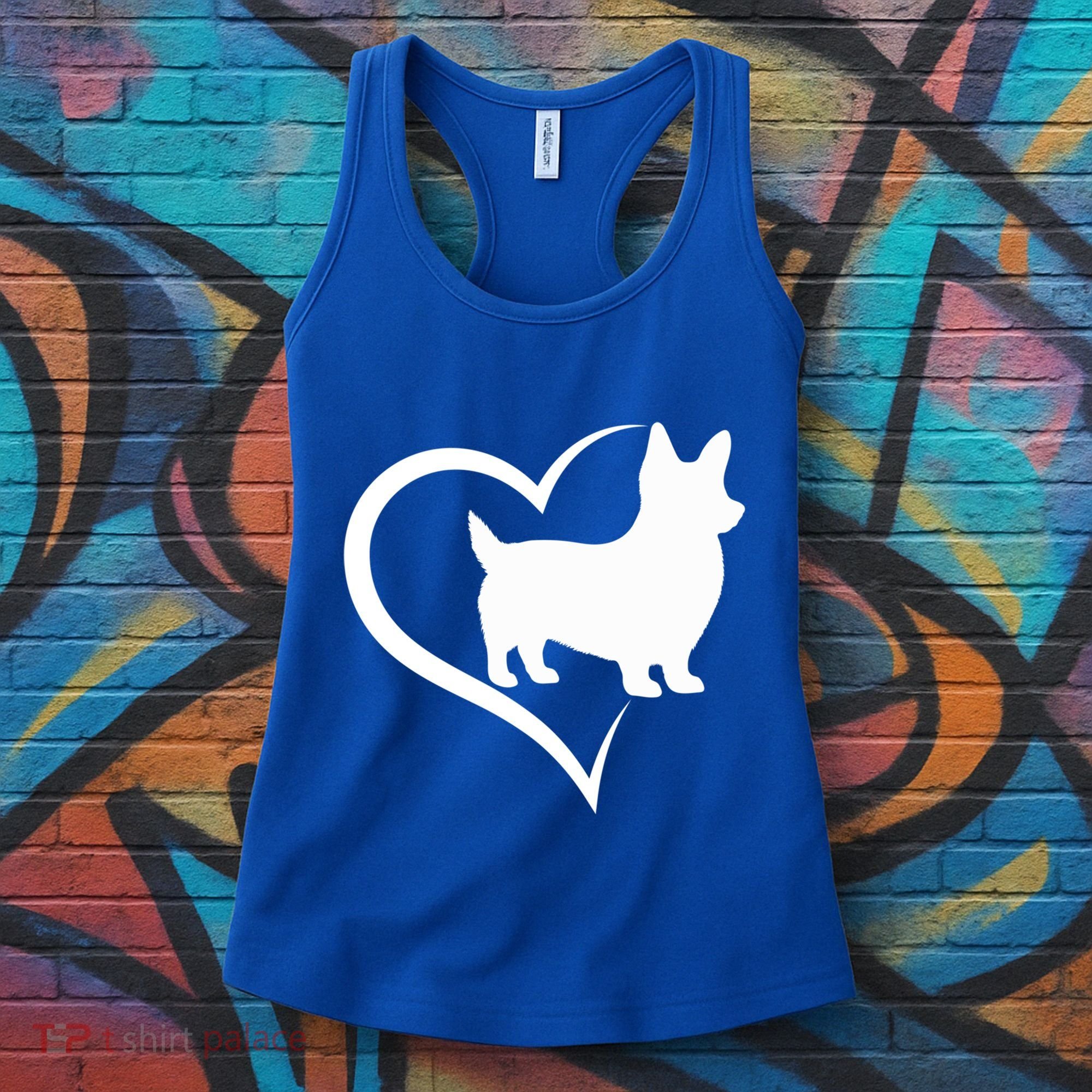 Welsh Corgi Silhouette Heart Love Dog Cute Gift Women's Tank Top
