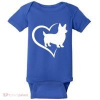 Welsh Corgi Silhouette Heart Love Dog Cute Gift Baby Bodysuit thumb 0