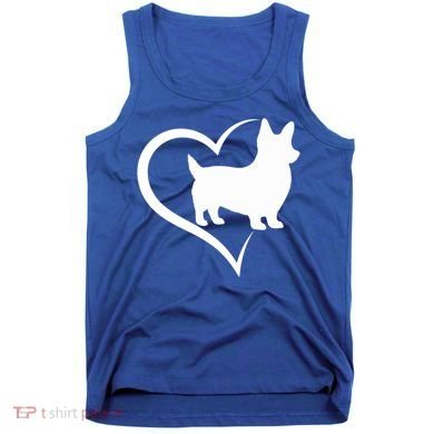 Welsh Corgi Silhouette Heart Love Dog Cute Gift Tank Top