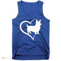 Welsh Corgi Silhouette Heart Love Dog Cute Gift Tank Top thumb 0