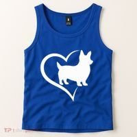 Welsh Corgi Silhouette Heart Love Dog Cute Gift Tank Top thumb 2