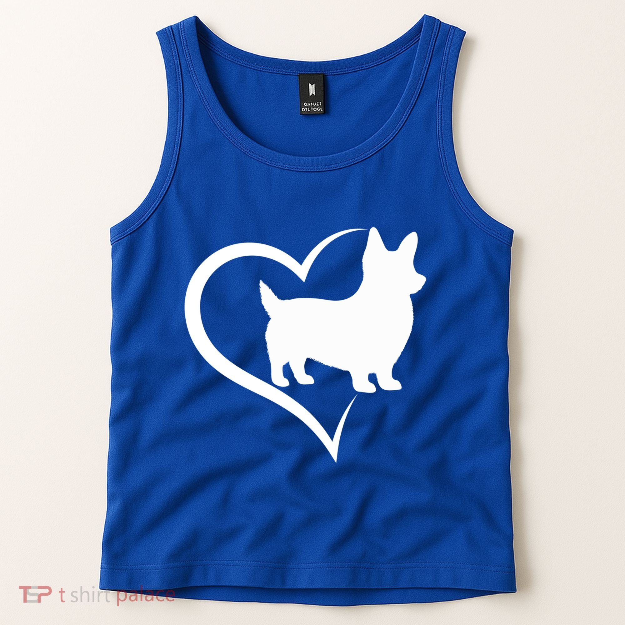 Welsh Corgi Silhouette Heart Love Dog Cute Gift Tank Top