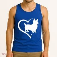Welsh Corgi Silhouette Heart Love Dog Cute Gift Tank Top thumb 3