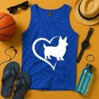 Welsh Corgi Silhouette Heart Love Dog Cute Gift Tank Top thumb 4