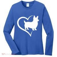 Welsh Corgi Silhouette Heart Love Dog Cute Gift Women's Long Sleeve Shirt thumb 0