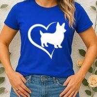 Welsh Corgi Silhouette Heart Love Dog Cute Gift Women's T-Shirt thumb 2