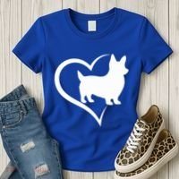 Welsh Corgi Silhouette Heart Love Dog Cute Gift Women's T-Shirt thumb 3