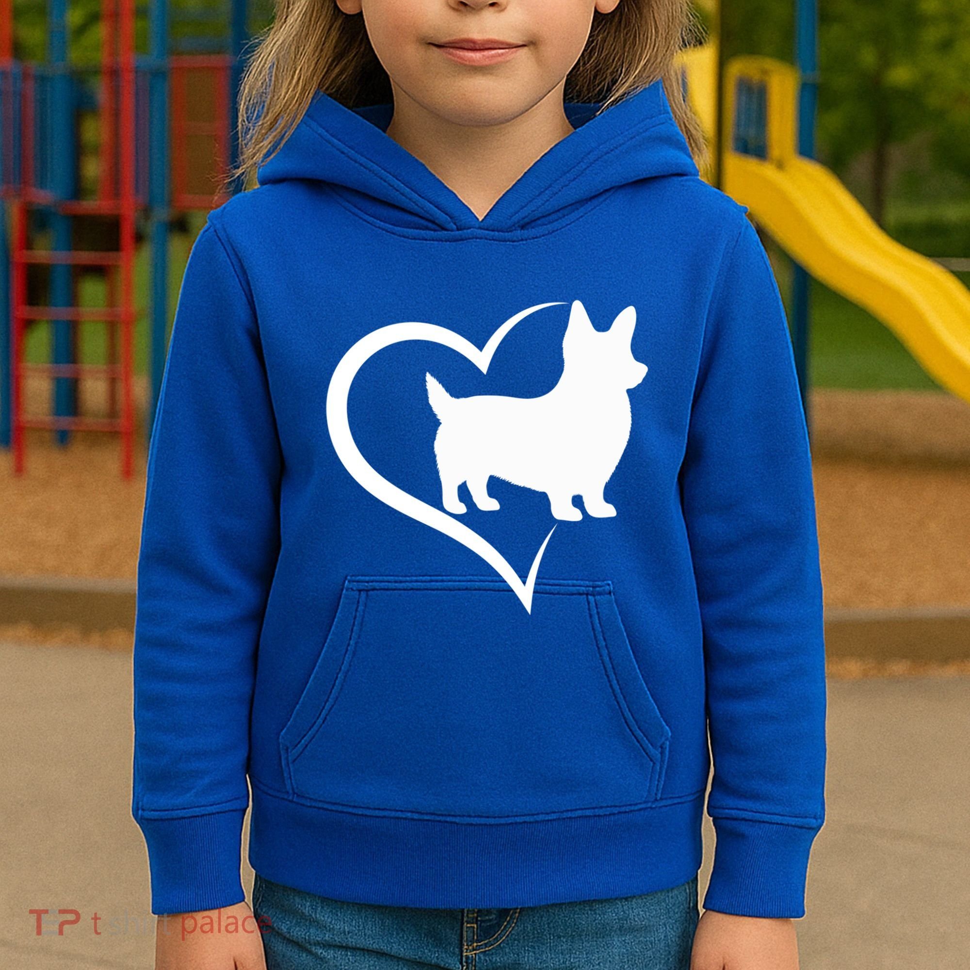 Welsh Corgi Silhouette Heart Love Dog Cute Gift Kids Hoodie