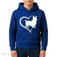 Welsh Corgi Silhouette Heart Love Dog Cute Gift Kids Hoodie thumb 4