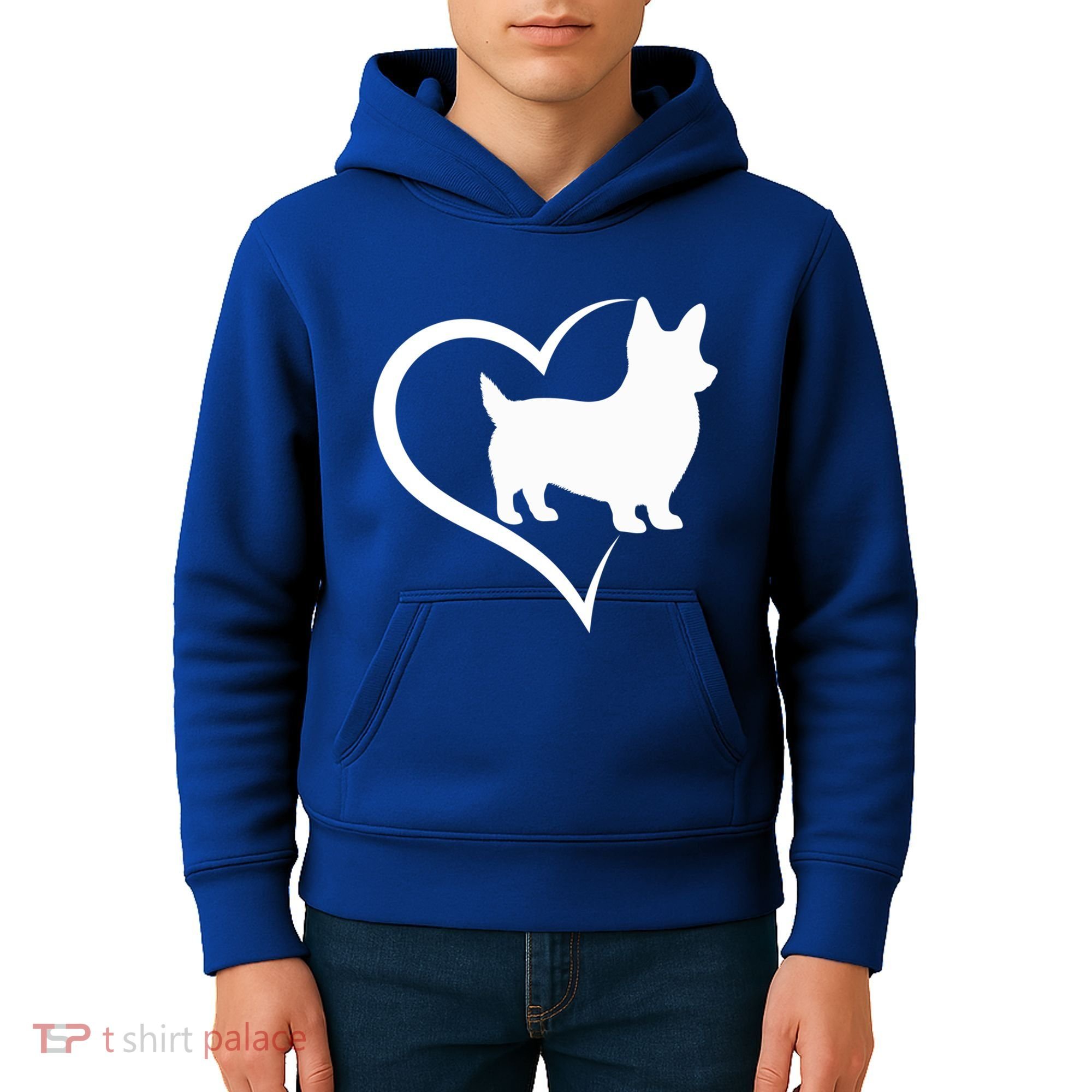 Welsh Corgi Silhouette Heart Love Dog Cute Gift Kids Hoodie