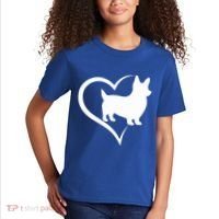 Welsh Corgi Silhouette Heart Love Dog Cute Gift Kids T-Shirt thumb 2