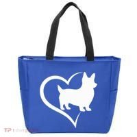 Welsh Corgi Silhouette Heart Love Dog Cute Gift Tote Bag thumb 0