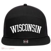 Wisconsin College Sports Fan Logo 7 Panel Mesh Trucker Snapback Hat thumb 0