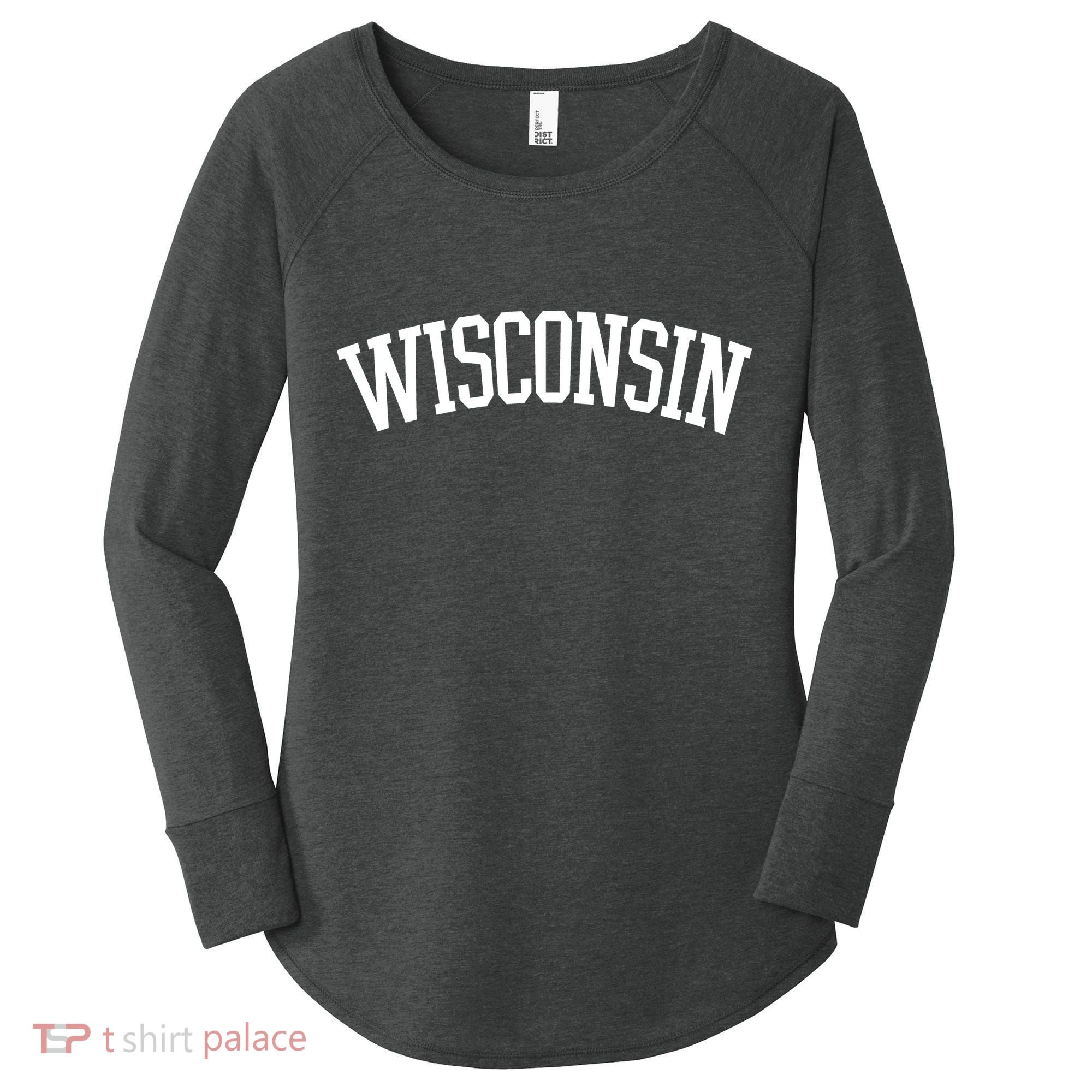Wisconsin College Sports Fan Logo Women's Perfect Tri Tunic Long Sleeve Shirt