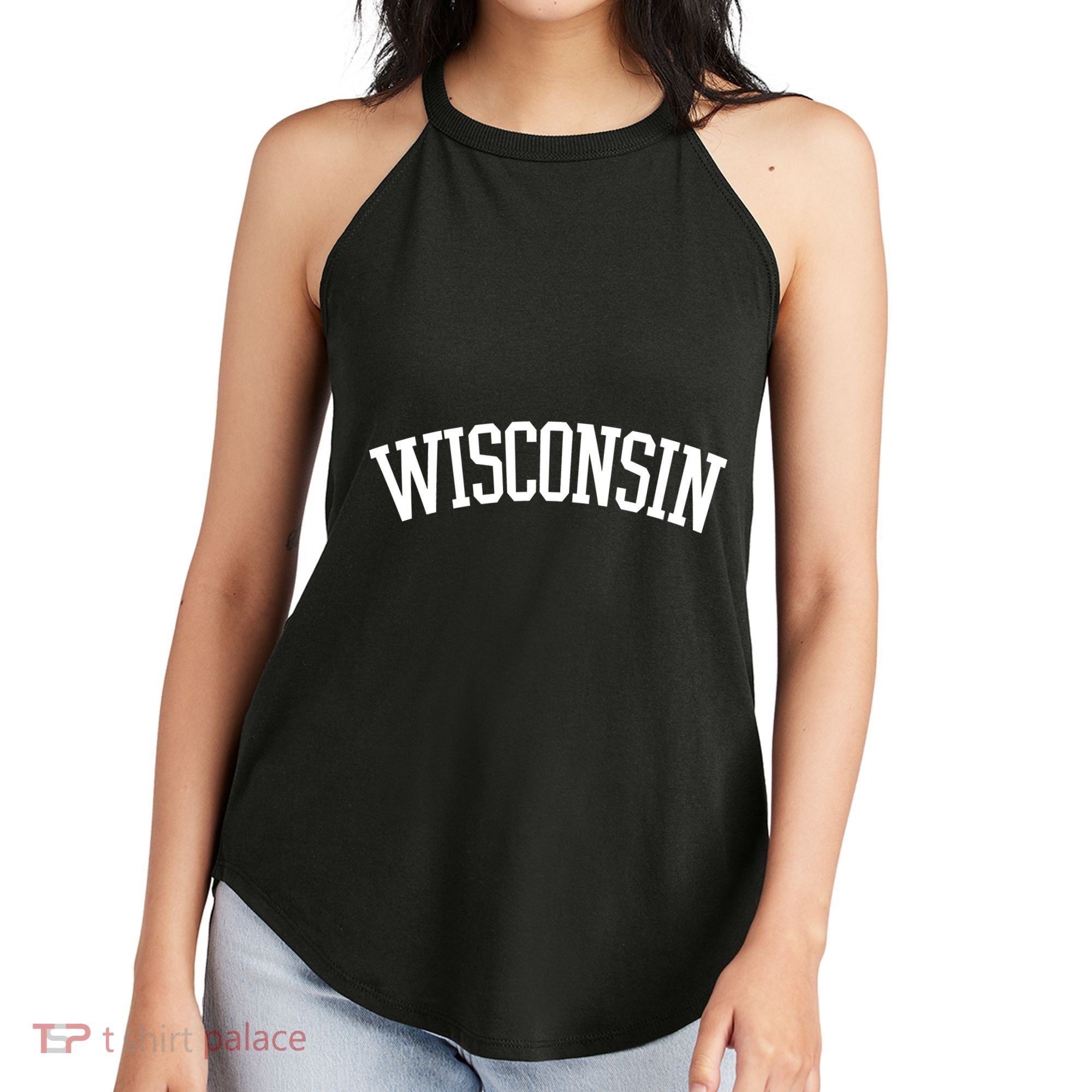 Wisconsin College Sports Fan Logo Women's Perfect Tri Rocker Tank