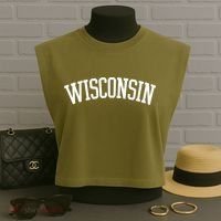 Wisconsin College Sports Fan Logo Garment-Dyed Women's Muscle Tee thumb 3