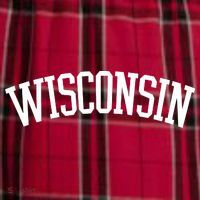 Wisconsin College Sports Fan Logo Men's Flannel Plaid Pajama Pants thumb 2
