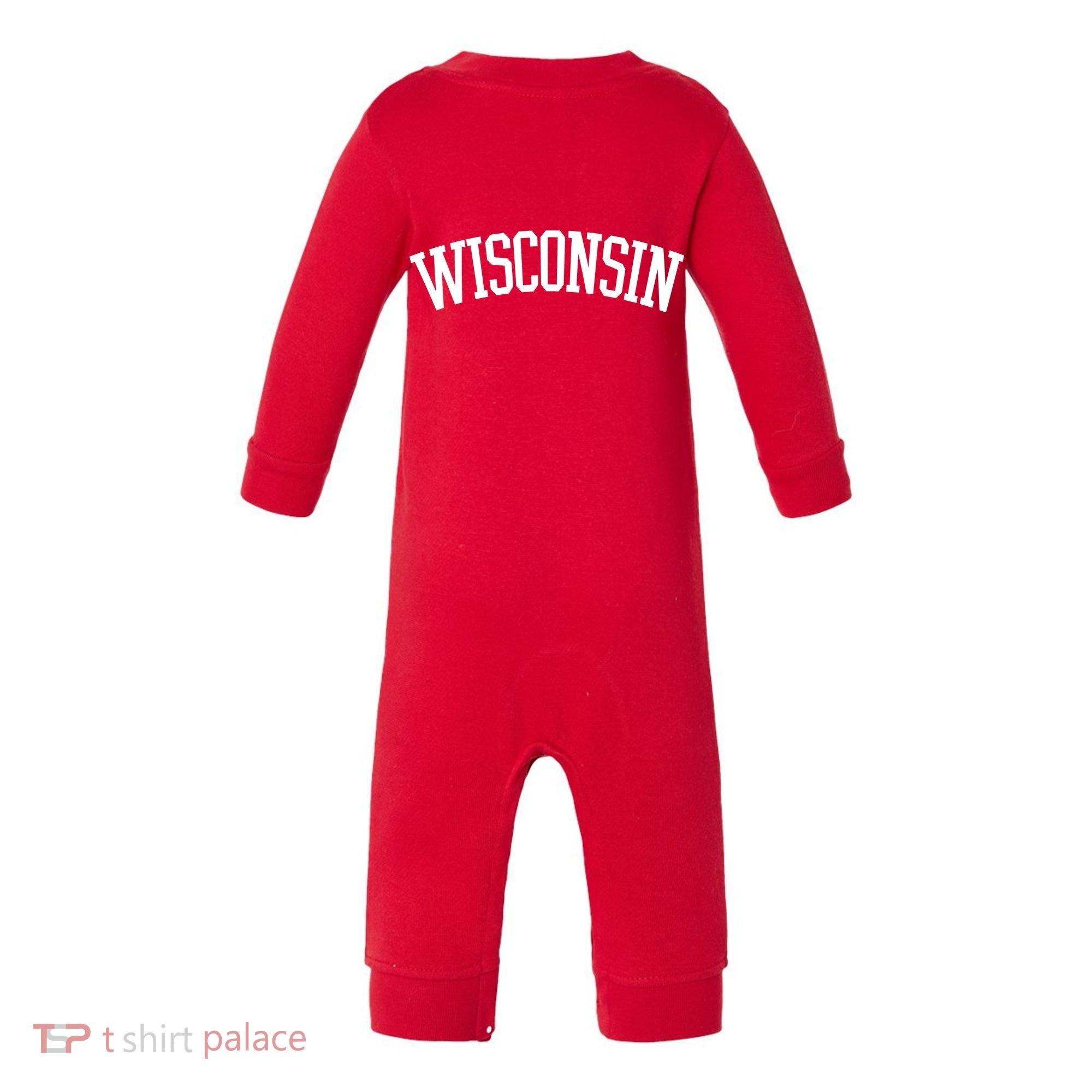 Wisconsin College Sports Fan Logo Infant Fleece One Piece
