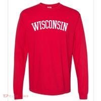 Wisconsin College Sports Fan Logo Comfort Colors Heavyweight Long Sleeve T-Shirt thumb 0