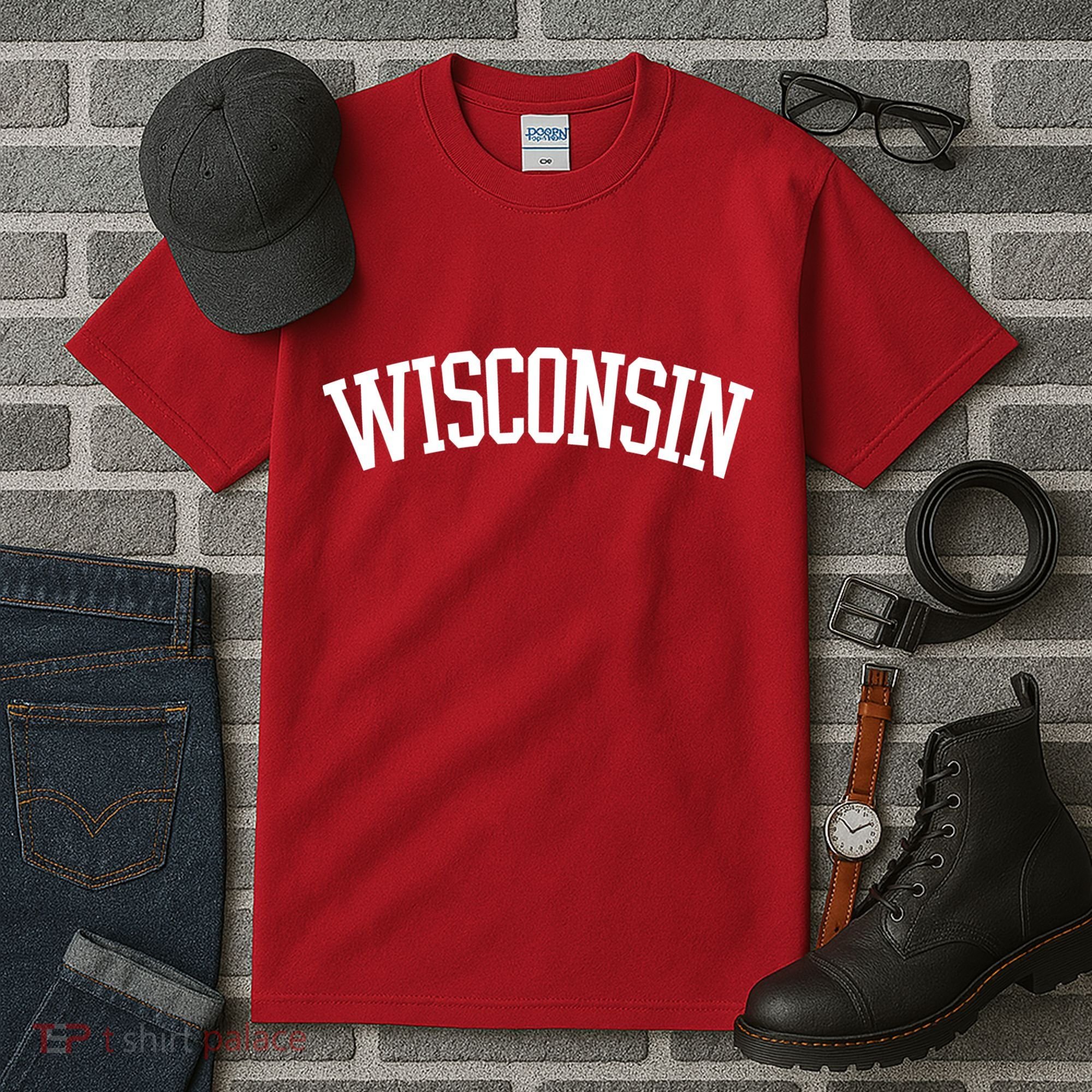 Wisconsin College Sports Fan Logo Tall T-Shirt