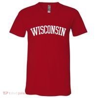 Wisconsin College Sports Fan Logo V-Neck T-Shirt thumb 0