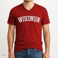 Wisconsin College Sports Fan Logo V-Neck T-Shirt thumb 2