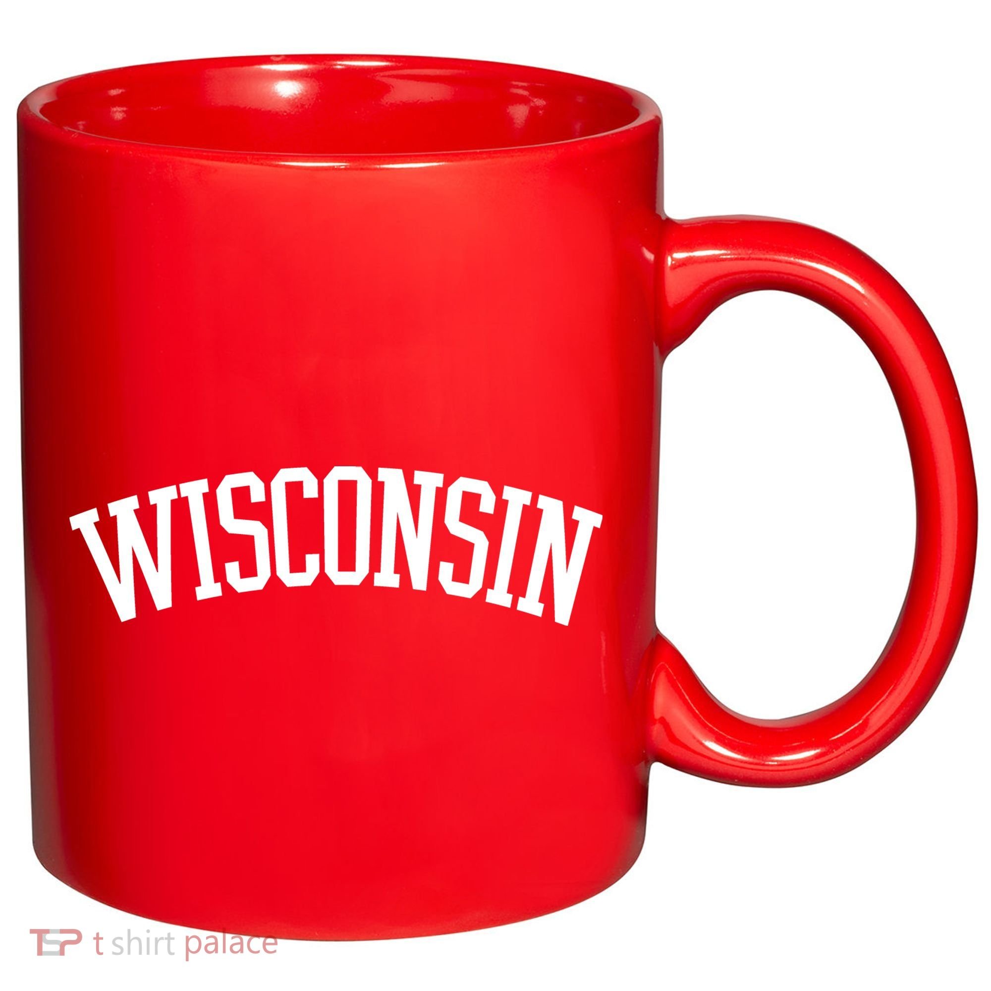 Wisconsin College Sports Fan Logo 11oz C Handle Ceramic Mug
